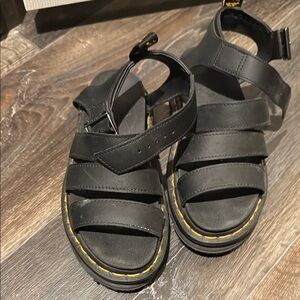 Dr. Martens Black Platform Sandals with Adjustable Straps